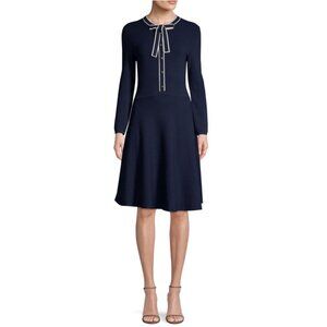 Draper James Nautical Navy Sailor Bow Sweater Dress